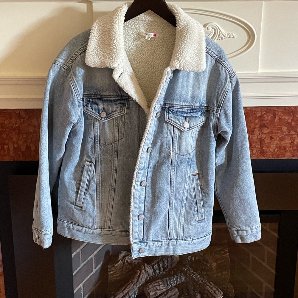 Pacsun denim jean jacket with fleece lining